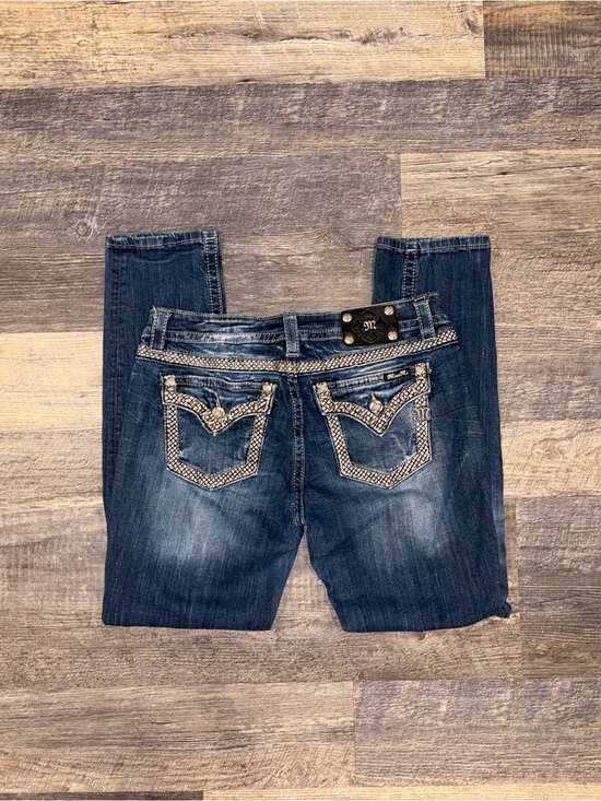 Moussy Denim - Moussy Dark Blue Embellished Back-Pocket Bootcut Jeans